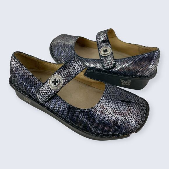 Alegria Paloma 717 Pewter Charmer Leather Silver Comfort Mary Jane 38 8 - 8.5 - Picture 1 of 11